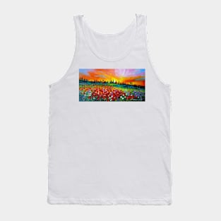 Dawn over a poppy field Tank Top